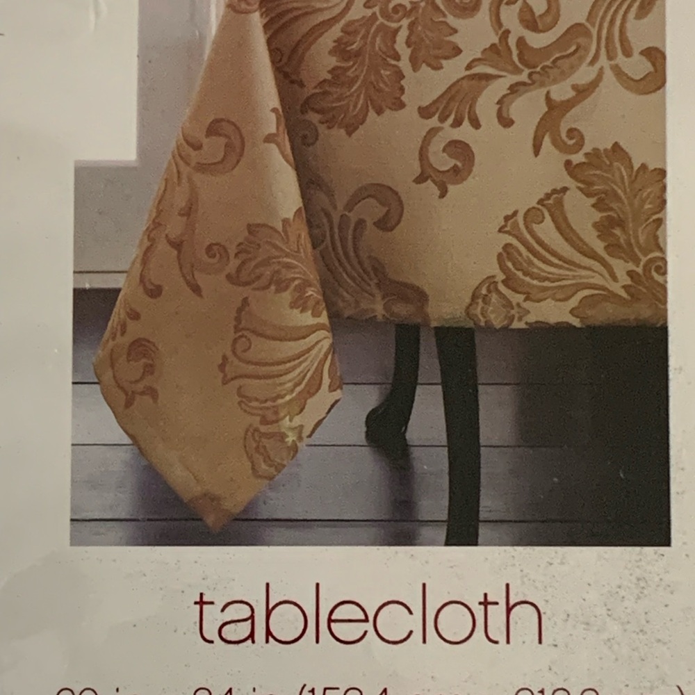 Gold Damask Style Tablecloth